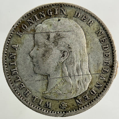1895 Netherlands 25 Cents Silver Coin | Fine Collectable Grade