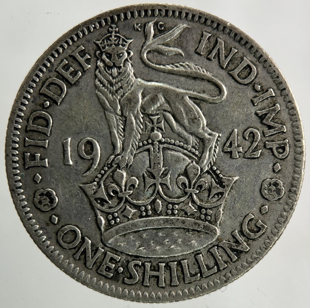 1942 George VI Shilling Silver Coin | Fine Collectable Grade