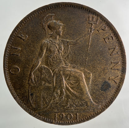 1901 Victoria One Penny Coin | Very High Grade