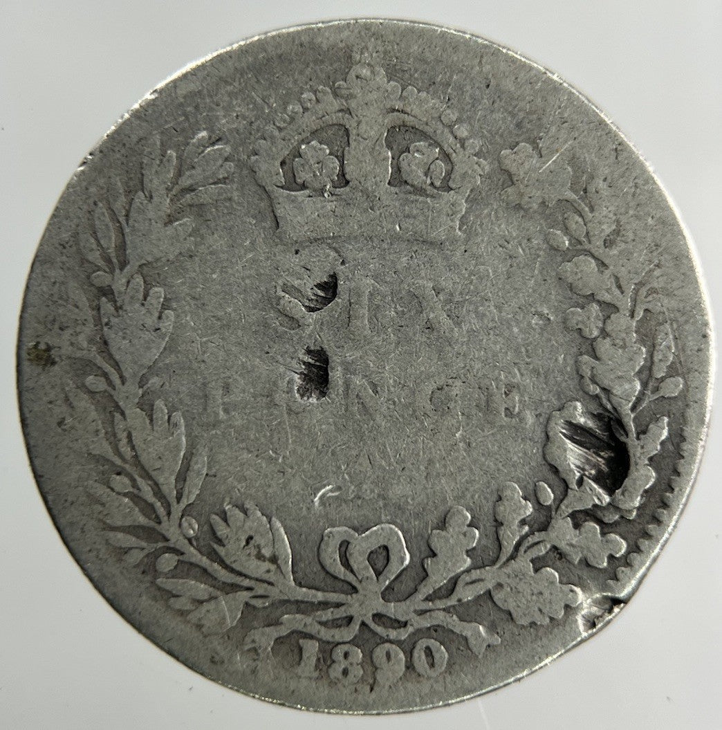 1890 Victoria Sixpence Silver Coin | Fair Grade