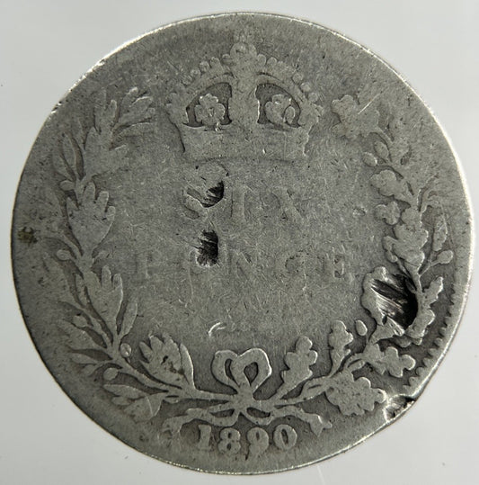 1890 Victoria Sixpence Silver Coin | Fair Grade