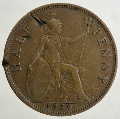1929 George V Half - Penny Coin | Fine Collectable Grade