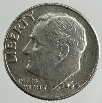 1964 - D US USA Roosevelt Dime Silver Coin | Fine Collectable Grade
