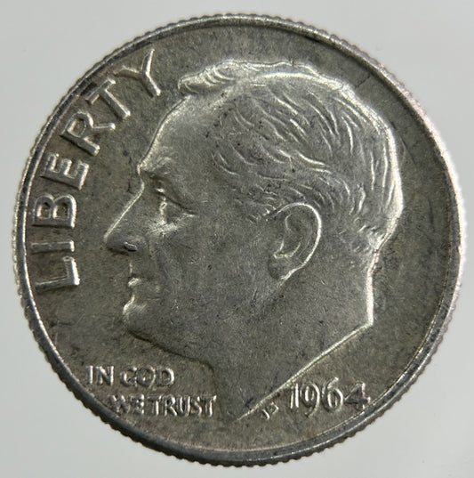 1964 - D US USA Roosevelt Dime Silver Coin | Fine Collectable Grade