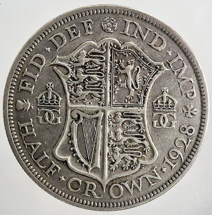 1928 George V Half - Crown Silver Coin | Fine Collectable Grade | a9151