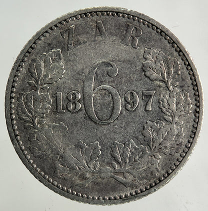 1897 South Africa Sixpence Silver Coin | Collectable Grade