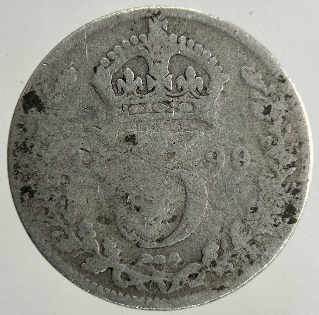 1899 Victoria Threepence Silver Coin | Fair Grade