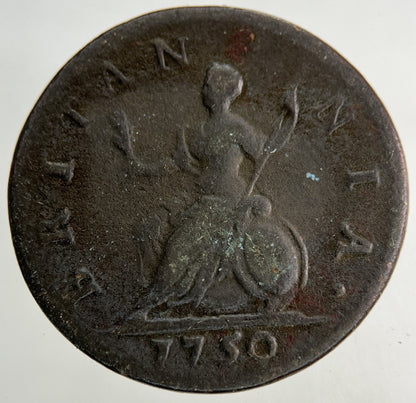 1750 George II 2nd Farthing Coin | Fine Collectable Grade