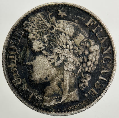 1872 France 50 Centimes Silver Coin | Fine Collectable Grade