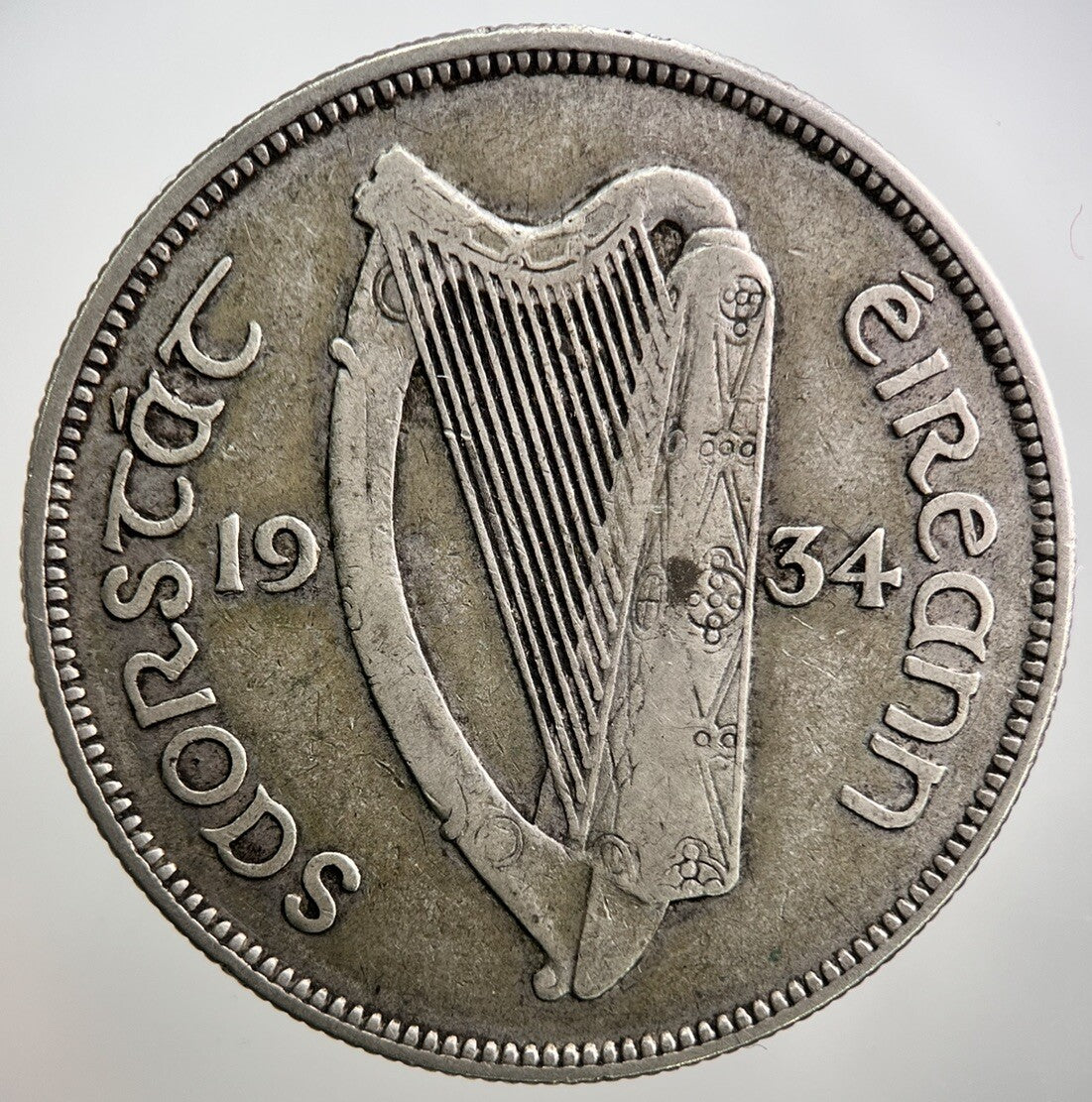 1934 Irish Half - Crown Horse Silver Coin | Fine Collectable Grade | a2755