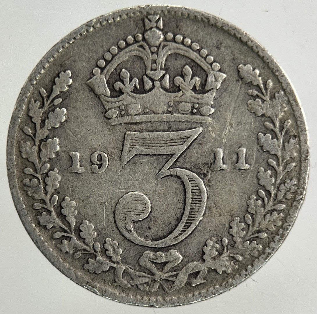 1911 George V Threepence Silver Coin | Collectable Grade