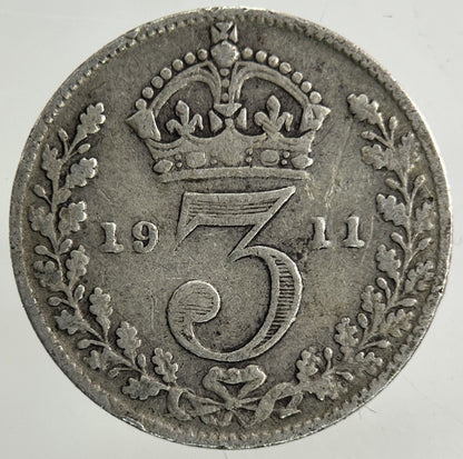 1911 George V Threepence Silver Coin | Collectable Grade