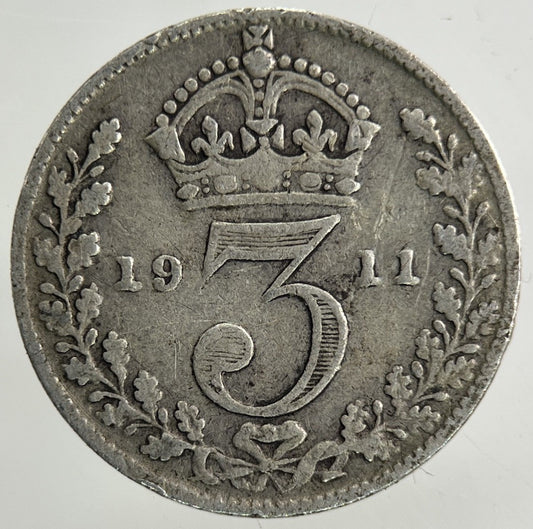 1911 George V Threepence Silver Coin | Collectable Grade