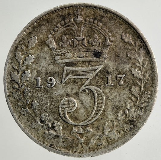 1917 George V Threepence Silver Coin | Fine Collectable Grade