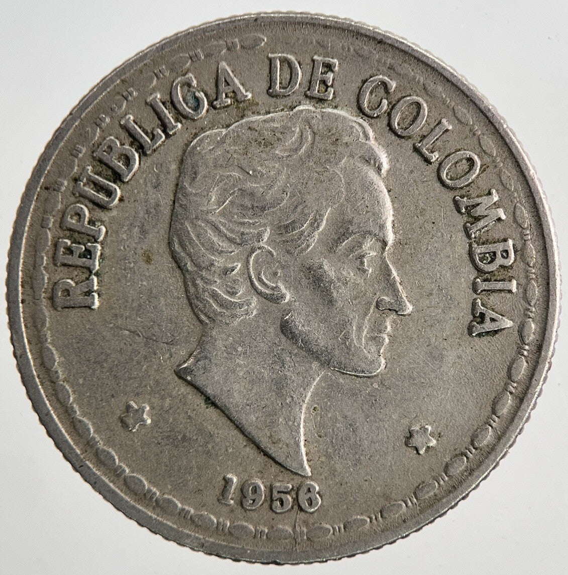1956 Colombia Veinte 20 Centavos Coin | Fine Collectable Grade | a9027