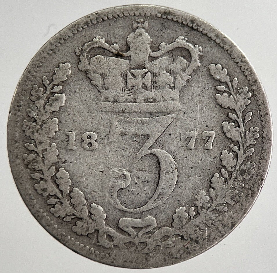 1877 Victoria Threepence Silver Coin | Collectable Grade | a8817