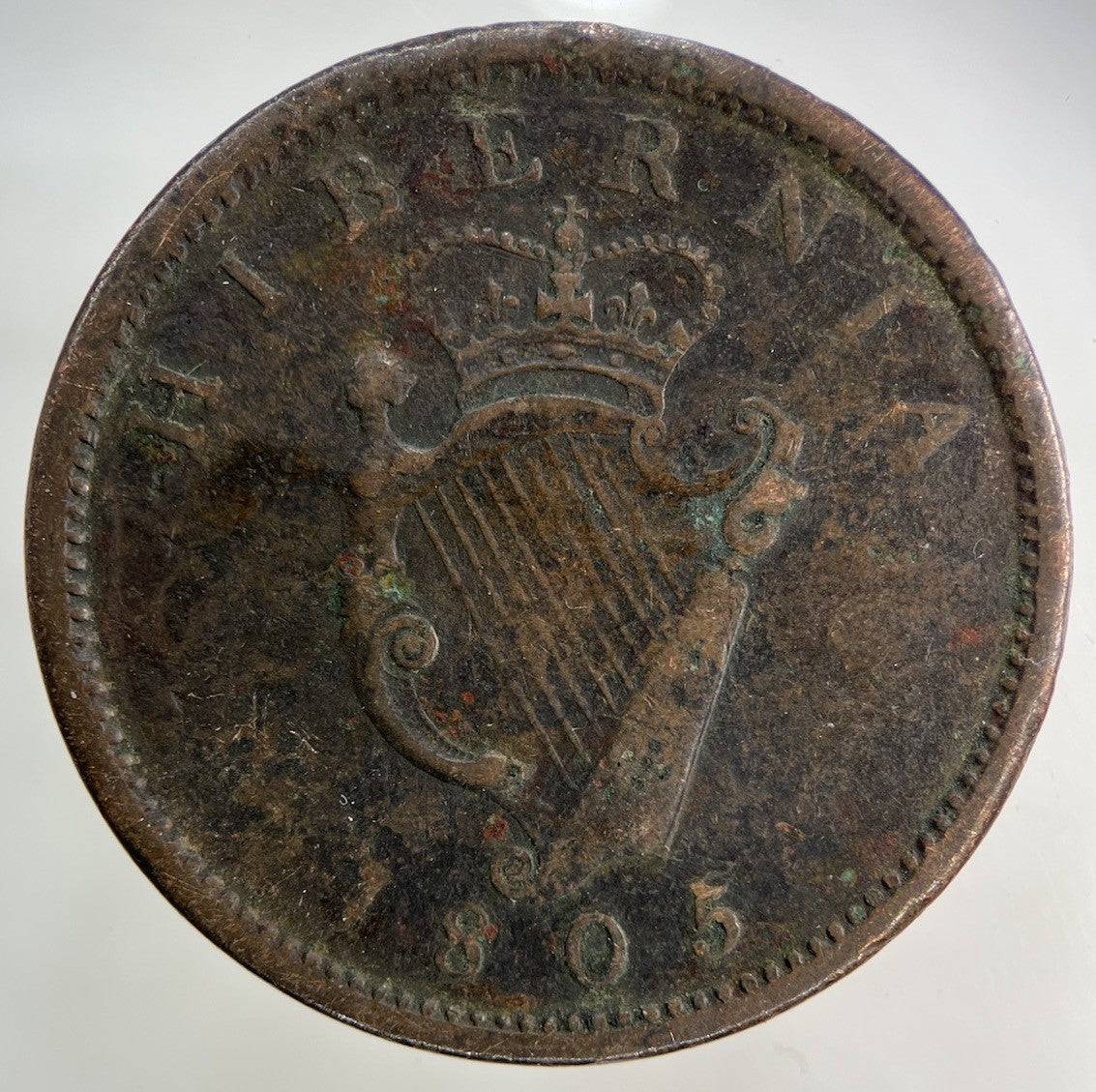 1805 Irish One Penny Coin | Fine Collectable Grade