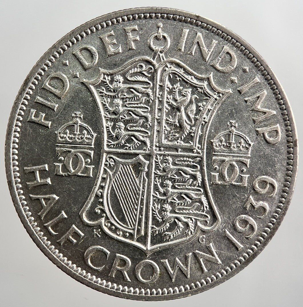 1939 George VI Half - Crown Silver Coin | Fine Collectable Grade | a524