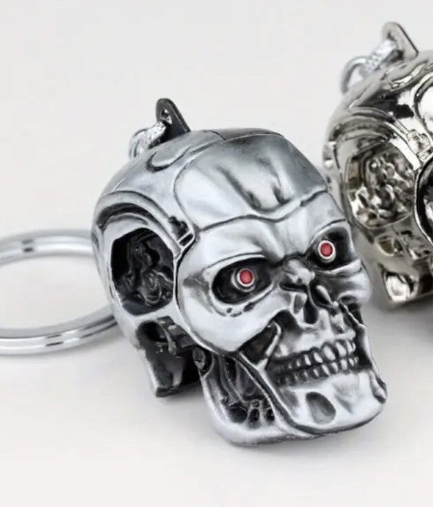 Metal Robot Skull Head Keyring Premium Quality Heavy Skull Keychain Gift UK