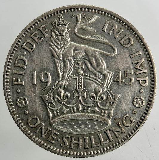 1945 George VI Shilling Silver Coin | Fine Collectable Grade