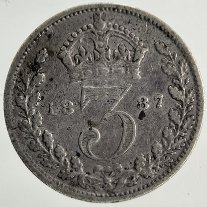 1887 Victoria Threepence Silver Coin | Fine Collectable Grade