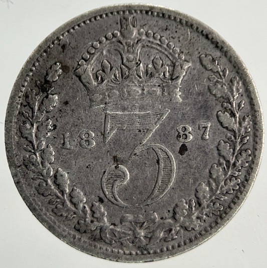 1887 Victoria Threepence Silver Coin | Fine Collectable Grade