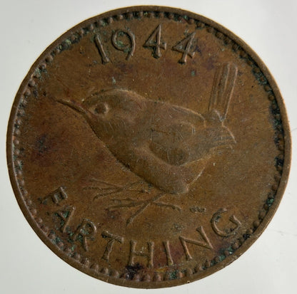 1944 George VI Wren Farthing Coin | Fine Collectable Grade