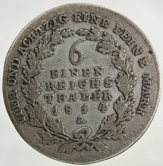 1814 Germany German States 1/6 Thaler Silver Coin | Collectable Grade