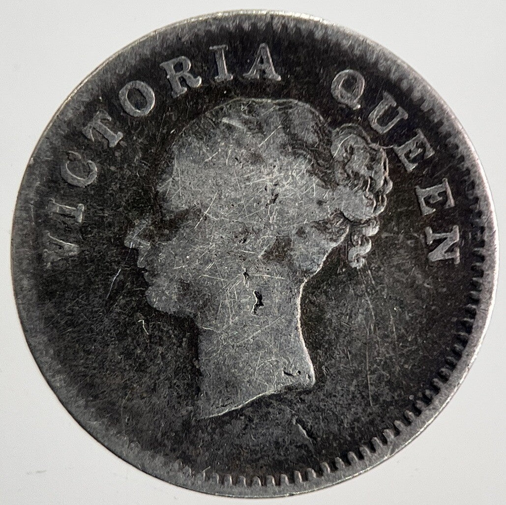 1841 India 2 Annas Silver Coin | Fine Collectable Grade | a9805