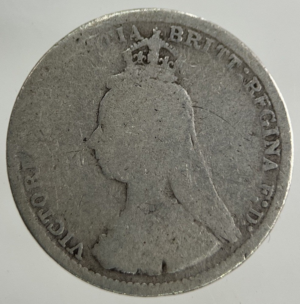 1889 Victoria Threepence Silver Coin | Worn Grade