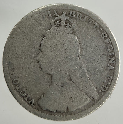 1889 Victoria Threepence Silver Coin | Worn Grade