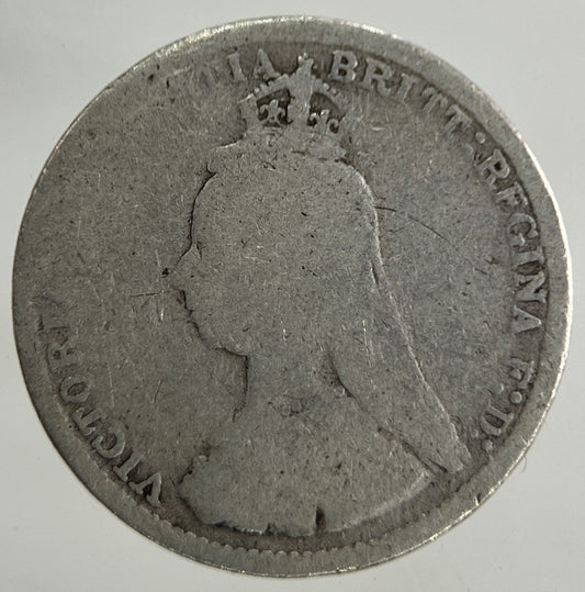 1889 Victoria Threepence Silver Coin | Worn Grade