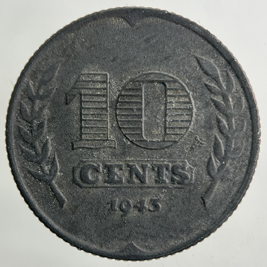 1943 Netherlands 10 Cents Coin | Fine Collectable Grade
