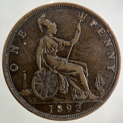 1892 Victoria One Penny Coin | Fine Collectable Grade