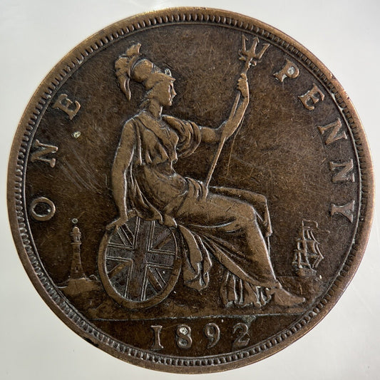 1892 Victoria One Penny Coin | Fine Collectable Grade
