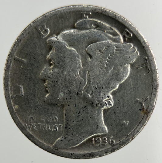 1936 US USA Mercury Dime Silver Coin | Collectable Grade