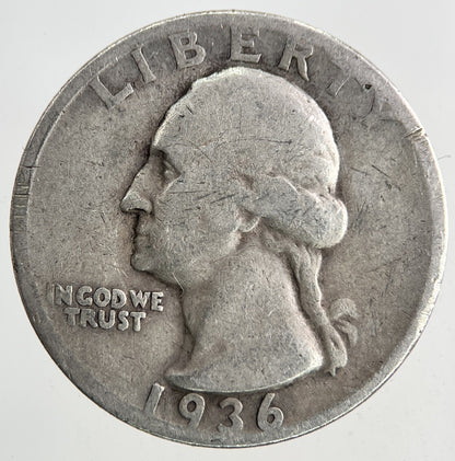 1936 - S US USA Quarter Dollar Silver Coin | Collectable Grade