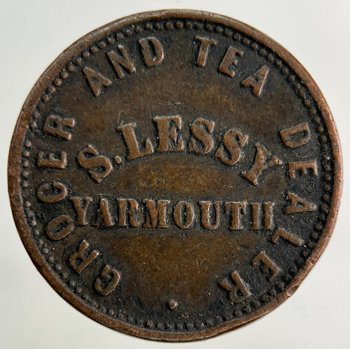 19th Century Yarmouth Tea & Grocer Dealer Token Coin | Fine Collectable Grade