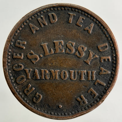 19th Century Yarmouth Tea & Grocer Dealer Token Coin | Fine Collectable Grade