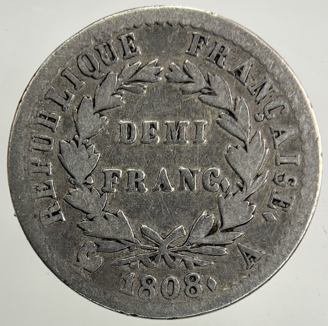 1808 France Napoleon 1/2 Demi Half Franc Silver Coin | Collectable Grade