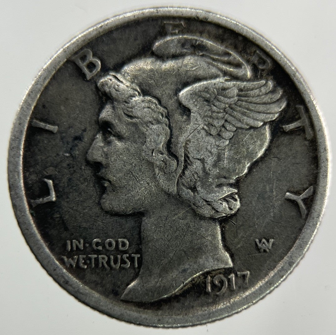 1917 US USA Mercury Dime Silver Coin | Very High Grade