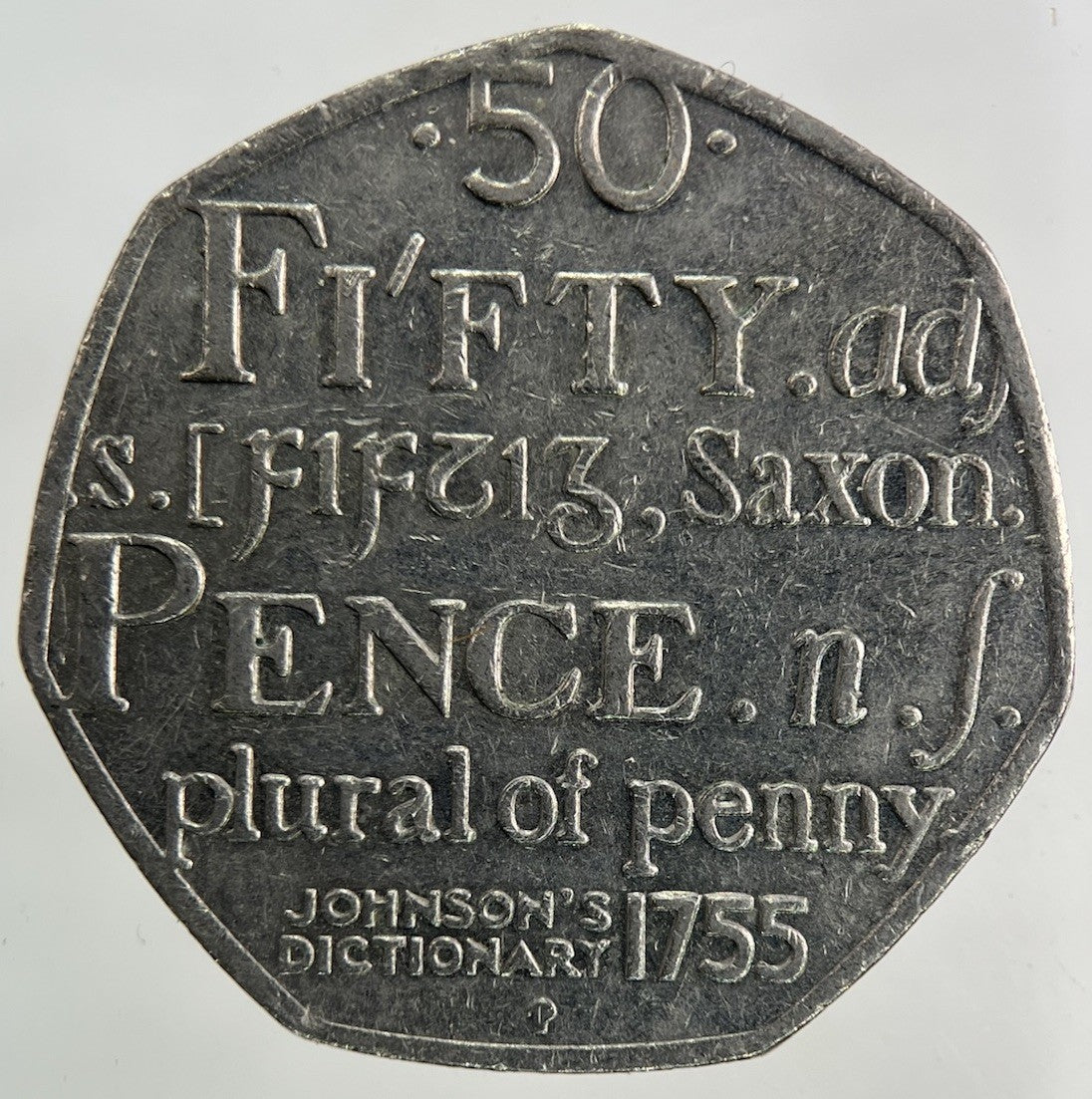 2005 Samuel Johnsons Dictionary 50p Fifty - Pence Coin | Collectable Grade