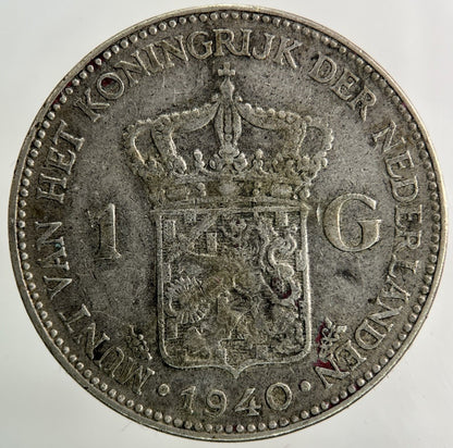 1940 Netherlands 1 Gulden Silver Coin | Collectable Grade