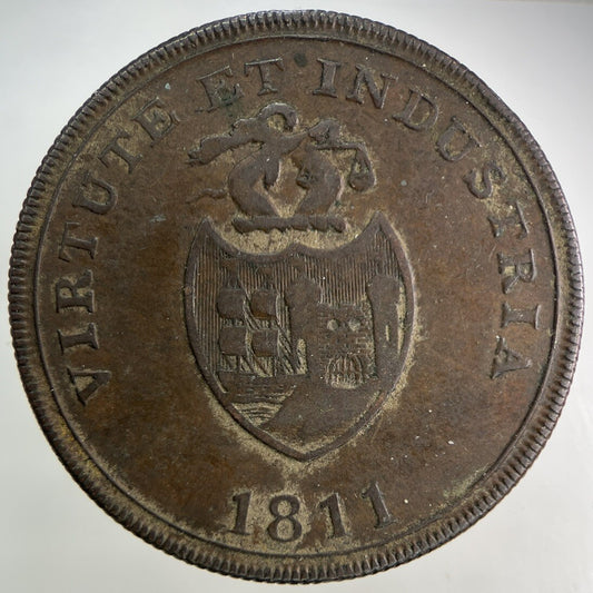 1811 Virtue Et Industria One Penny London Token Coin | Collectable Grade