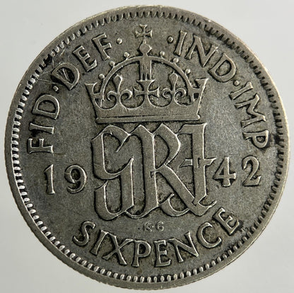 1942 George VI Sixpence Silver Coin | Collectable Grade