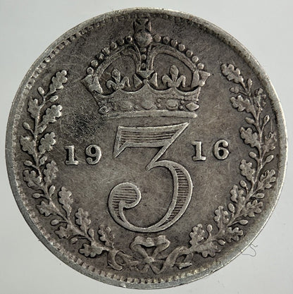 1916 George V Threepence Silver Coin | Fine Collectable Grade