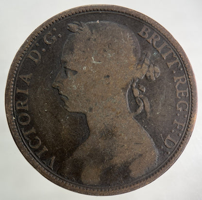1890 Victoria One Penny Coin | Collectable Grade