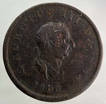 1806 George III 3rd Half - Penny Coin | Fine Collectable Grade