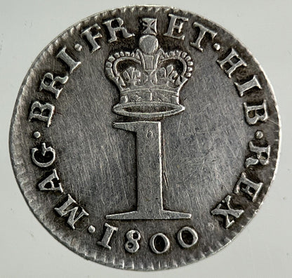 1800 George III 3rd Maundy One - Pence Penny Silver Coin | Very High Grade