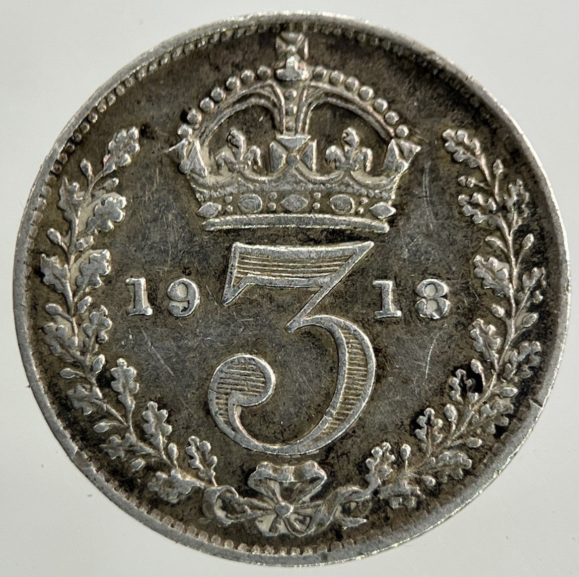 1918 George V Threepence Silver Coin | Very High Grade